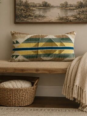 Pendleton Geometric Lumbar Throw Pillow Multicolor Southwest Accent Pillow NWT